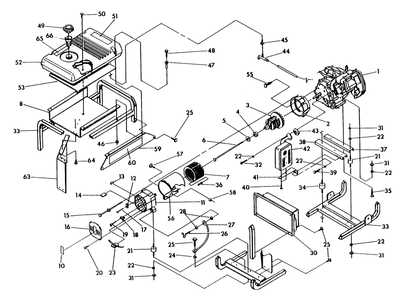 Engine Drawing No. 20736 Diagram and Parts List for 0488-1-GN5,500  Briggs and Stratton Generator